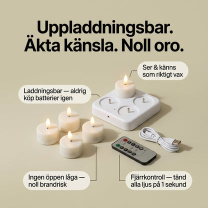 Uppladdningsbara Vaxljus – Mysigt Hem, Utan Oro