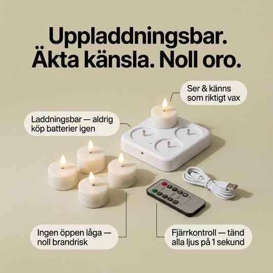 Uppladdningsbara Vaxljus – Mysigt Hem, Utan Oro