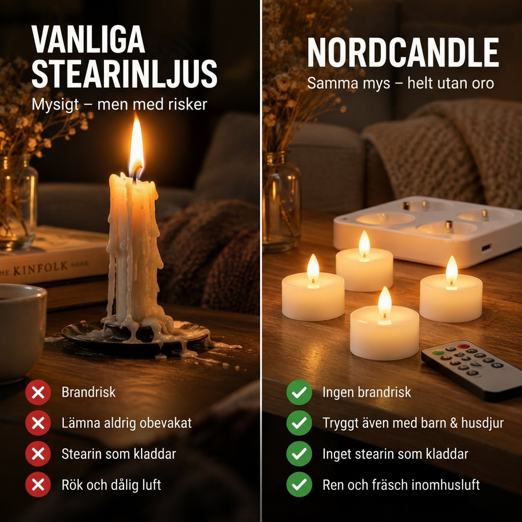 Uppladdningsbara Vaxljus – Mysigt Hem, Utan Oro
