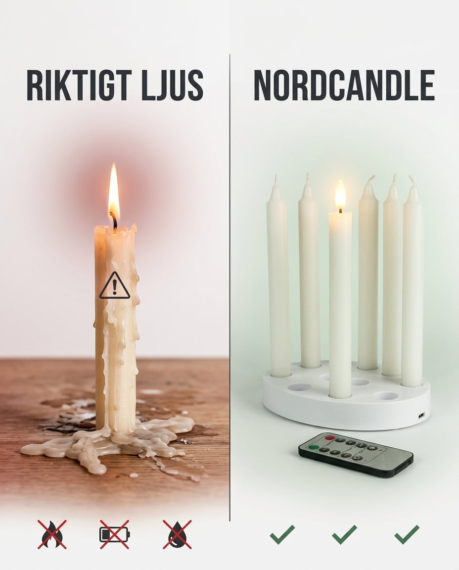 Uppladdningsbara Vaxljus – Mysigt Hem, Noll Oro